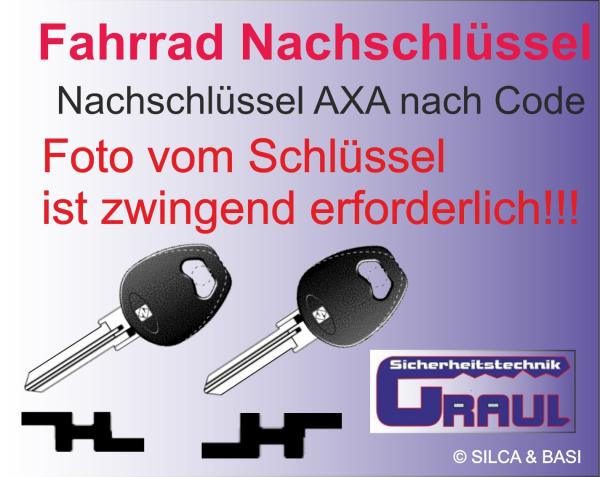 AXA Fahrradschloss Nachschlüssel, gefertigt nach Foto vom Schlüssel